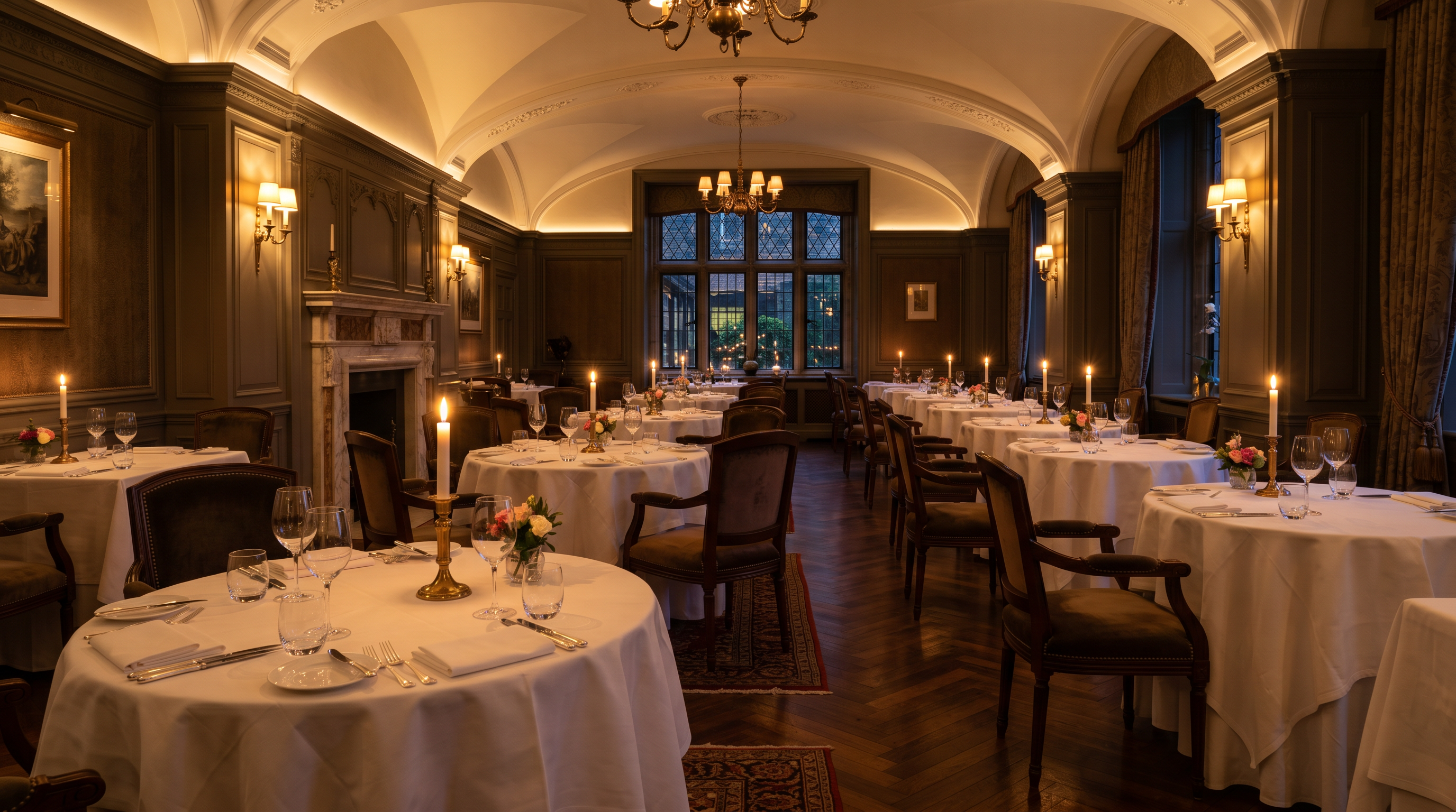 Candlelit fine dining restaurant table at BestRankedUK hotel